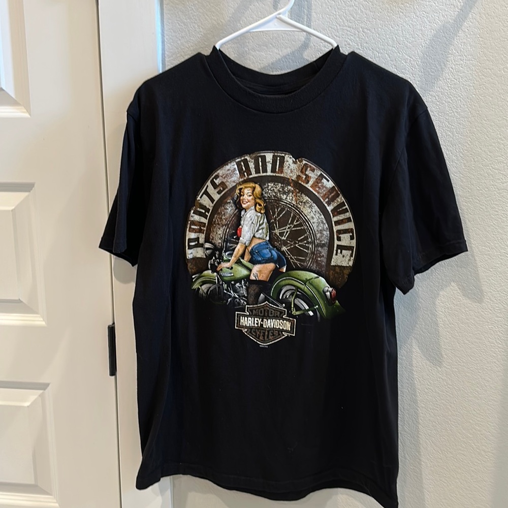 EUC Men’s Harley Davidson Motorcycles Pin-Up Tee T-Shirt Short Sleeve Top Size L